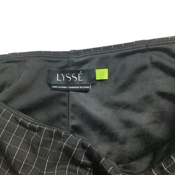 Lysse Black Crop Pull-on Stretch Trouser Size Medium Black / White Checkered - Picture 3 of 6
